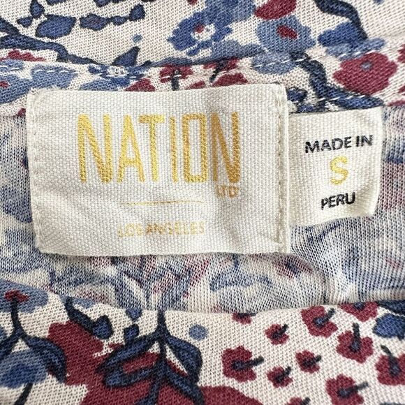 Nation‎ LTD Martine Knit Midi Dress Size Small Floral Print Tiered Smocked Waist - Picture 10 of 16